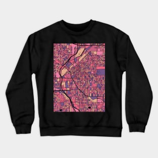 Denver Map Pattern in Purple & Pink Crewneck Sweatshirt